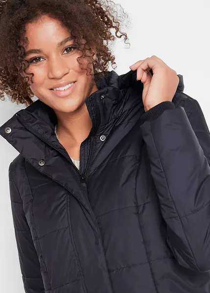 Giubbotto trapuntato svasato con cappuccio rimovibile