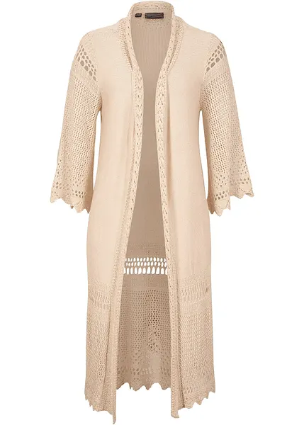Gilet Lungo Senza Maniche Donna Aperto Drappeggiato - Cardigan Leggero Estate Marrone XXL