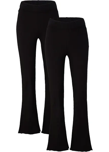 Leggings Da Ragazza In Cotone Elasticizzato Nero Skinny Fit - Foto 8