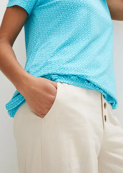 Maglia in fantasia con scollo raffinato Acqua fantasia grafica