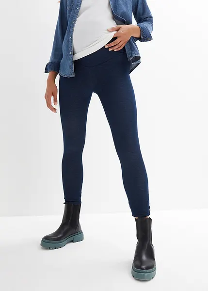 Leggings premaman morbidi e termici con effetto jeans