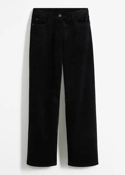 Pantaloni In Velluto A Coste Per Donna – Vita Elastica, Gamba Larga, Cotone, Disponibili In Due Taglie, Per Un Look Comodo E Alla Moda