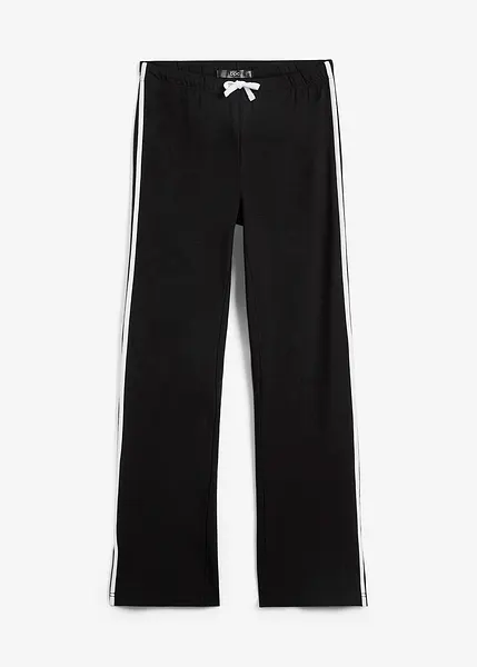 Pantaloni basic da jogging con elastico in vita e profili a contrasto,  straight fit