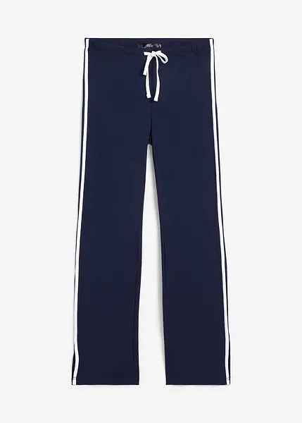 Pantaloni basic da jogging con elastico in vita e profili a contrasto,  straight fit