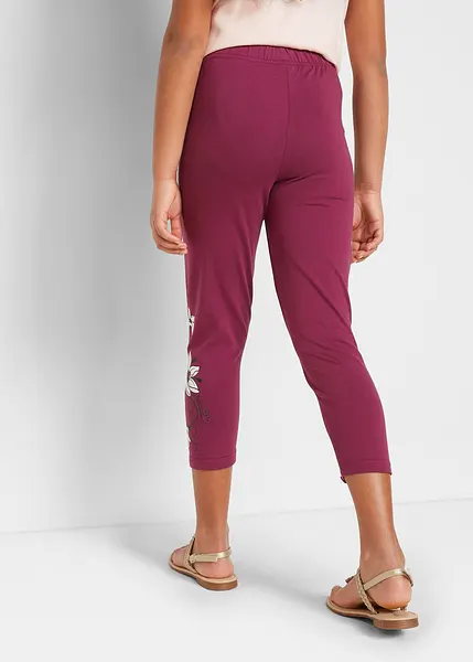 Bei leggings da bambina con piccola stampa Rosa cristallo bacca