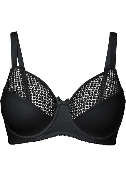 Raffinato reggiseno minimizer con mesh con motivo grafico