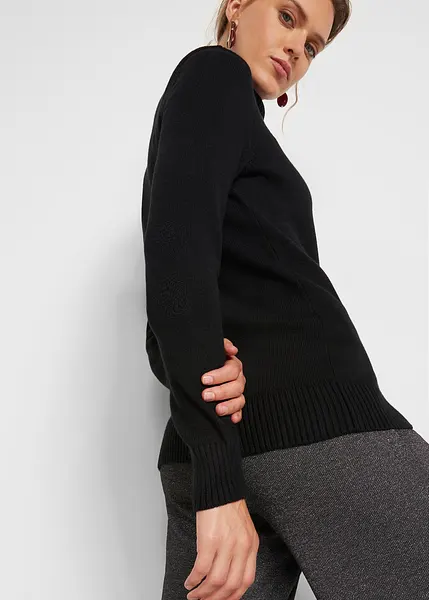 Maglione a collo alto senza fodera con maniche a costina modello Fishbear per cani: 50 cm