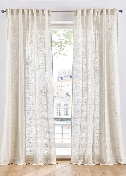 Tenda crema Astoria con nappe per passacavi 140 x 250 cm :: Delamart