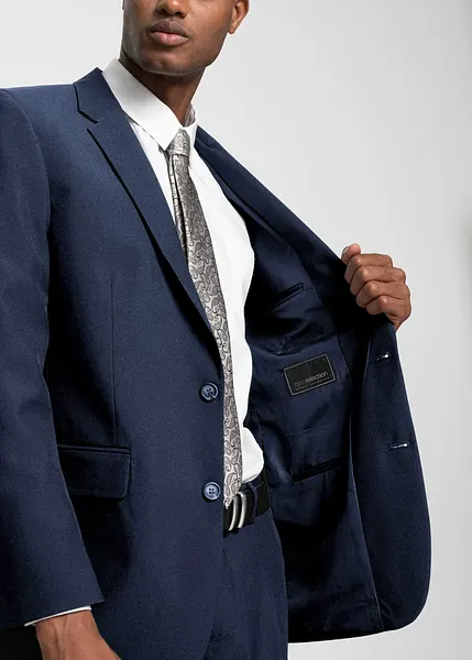 Completo da uomo in tre pezzi con giacca e cravatta, ideale per eventi formali e uso quotidiano (L blu