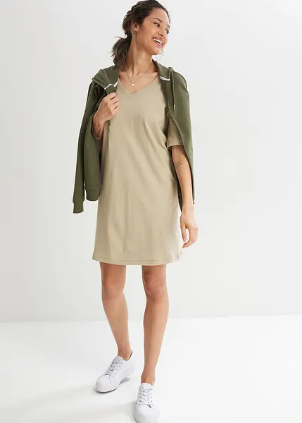 Abito Midi Swing Casual Con Stampa Grafica - Girocollo E Maniche Corte - Taglie Forti (Dalla S Alla 4XL)