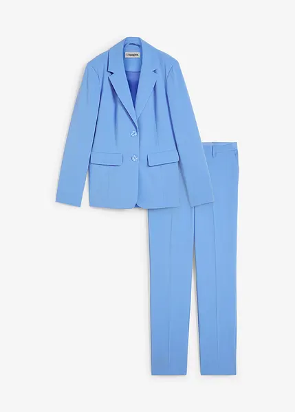 Tailleur moderno in misto viscosa Blu medio, Regular