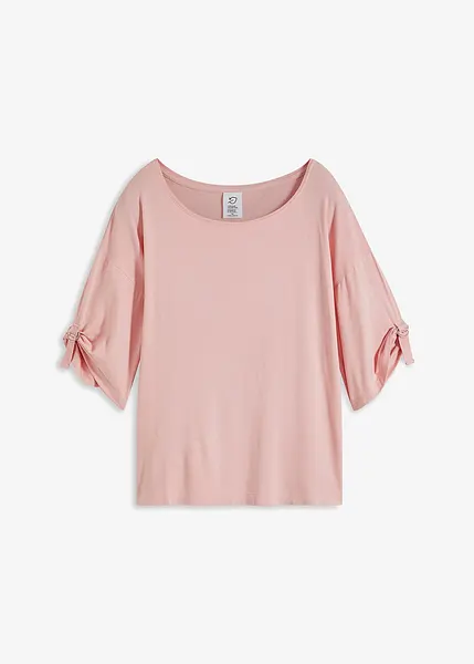 T-Shirt Oversize Donna Scollo A V – Top Maniche Corte In Cotone Estivo, Rosa, XXL