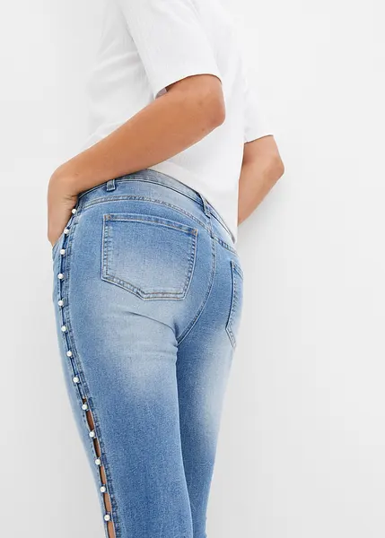 Jeans dritti a vita regolabile - BLU - Taglie forti - 25.00