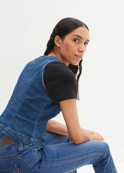 Glet da donna Glet d jeans blu Glet aderente da donna Botton n