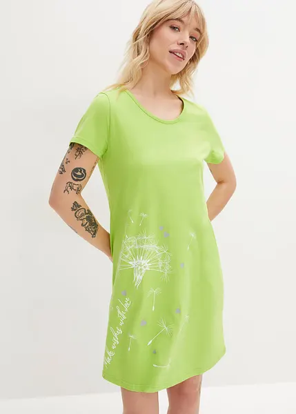 Camicia da notte semplice a maniche corte in cotone biologico