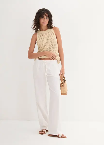 Taglie Comode Pantaloni Estivi Lino Donna QUIIN21 Abito Curvy In