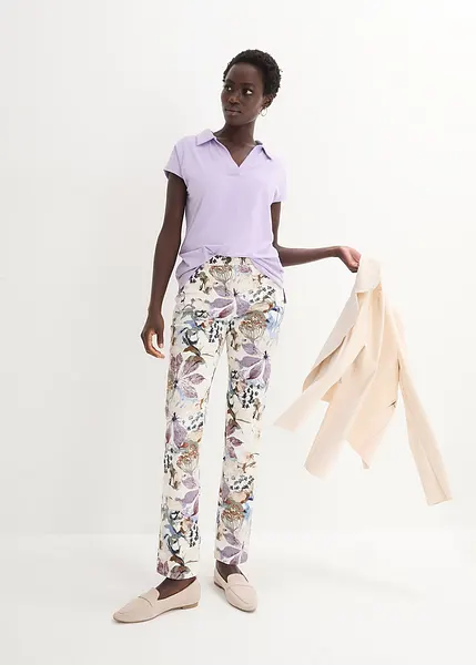 Pantaloni elasticizzati comodi in fantasia floreale