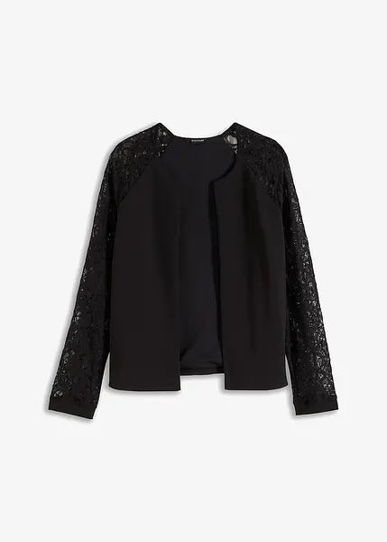 Giacca elegante con scollo rotondo e maniche in pizzo