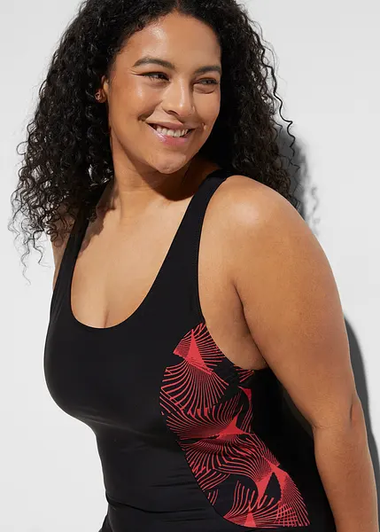 Costume sportivo ad asciugatura rapida con gamba corta Nero