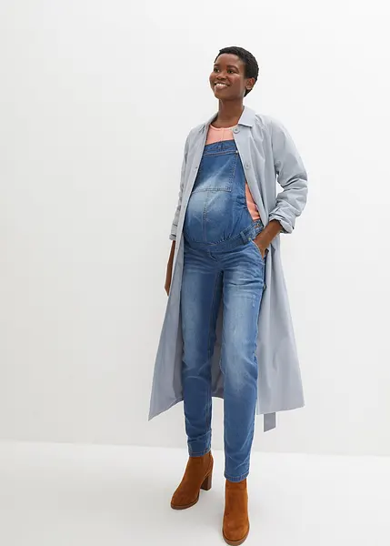 Salopette Premaman In Denim - Comoda E Sexy Per Gravidanza, Con Tasche E Regolazione - Foto 7