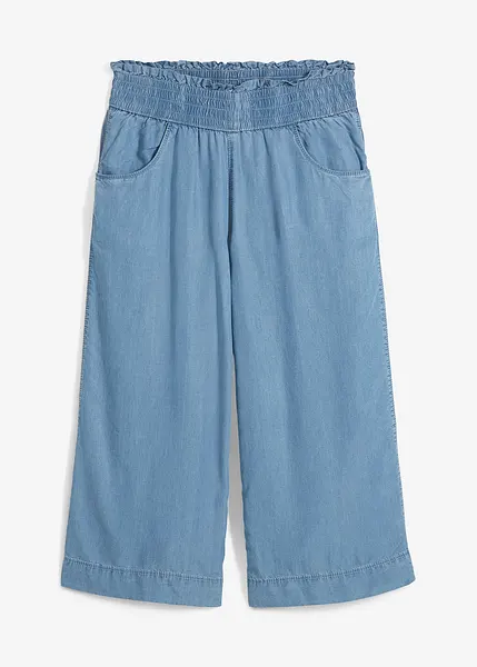 Culottes Jeans Donna - Pantaloni Estivi 7/8 In Denim, Vita Alta E Gamba Larga - Foto 13