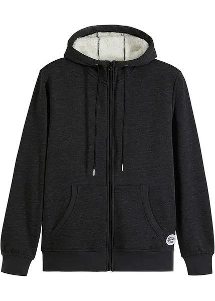 Felpa con cappuccio da uomo con cappuccio con zip e felpa in pile con cerniera a maniche lunghe da uomo, cachi., 27 W