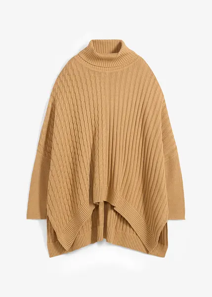 Maglione Poncho Floreale Donna: Grosso, Collo Alto E Oversize, Perfetto Per Autunno E Inverno