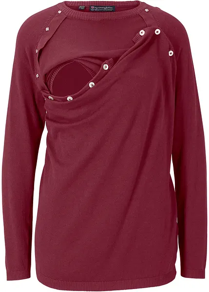 Maglione in filato fine misto viscosa, perfetto durante e dopo la gravidanza