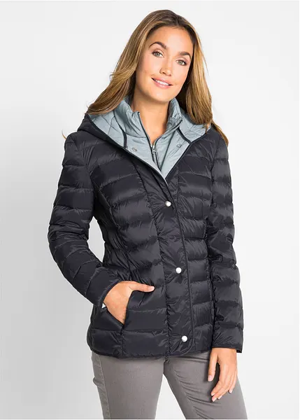 Giacca imbottita con cappuccio Nero