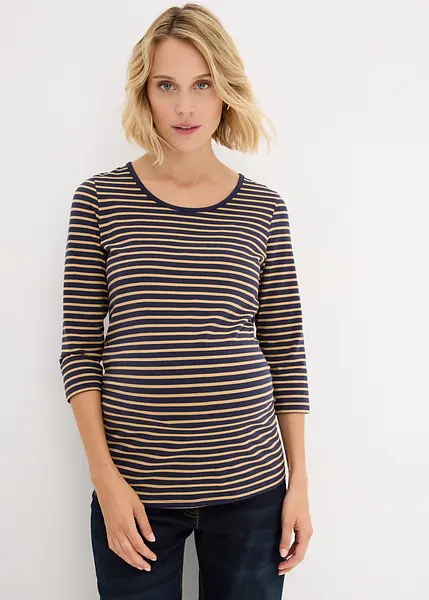 Maglia prémaman con maniche a ¾ in cotone biologico in confezione doppia