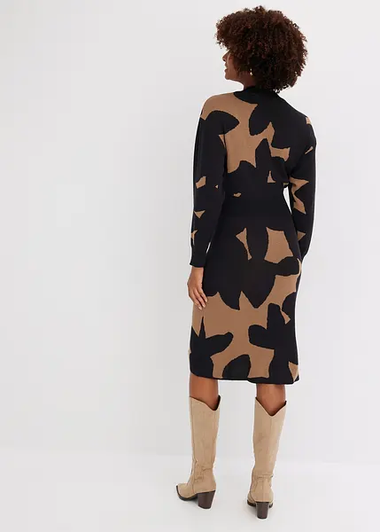 Abito ricco di stile dalla bella vestibilità Beige nero