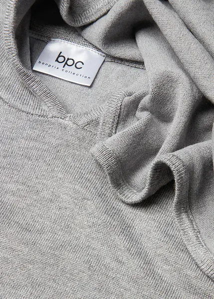 Maglione con Zip a un Quarto in Lana Merino Cohas Brook da Uomo in grigio