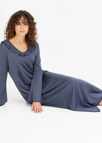 Camicia Da Notte Damart In Thermolactyl Morbida E Calda - Blu Notte, Taglia 38-40 (S)