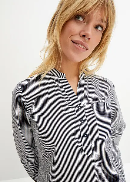Trendyol Camicia a Tunica da Donna Bianca con Colletto ripido Senza Maniche, Bianco, M