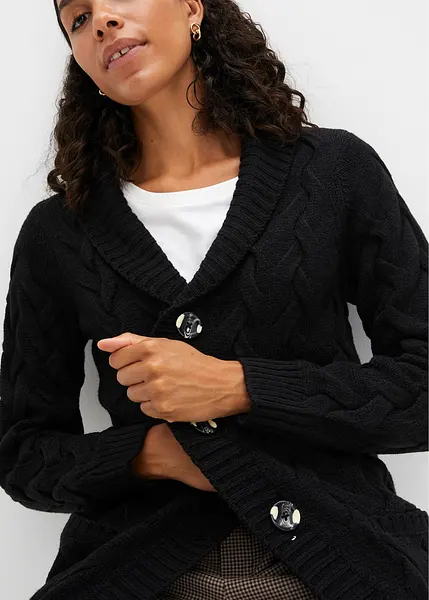 Cardigan Donna Lungo Invernale Elegante Con Cappuccio Morbido Comoda - Foto 7