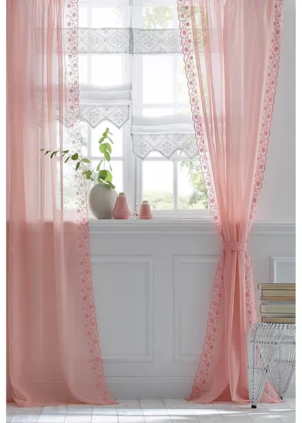 Tende in voile trasparente tinta unita, occhielli per finestre in garza, tende in tulle da 140 x 180 cm, bianco, 2 pannelli | Leroy Merlin
