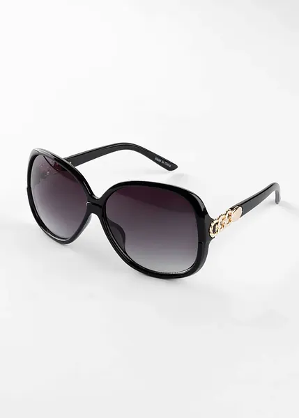 Occhiali da sole eleganti con dettagli dorati Nero