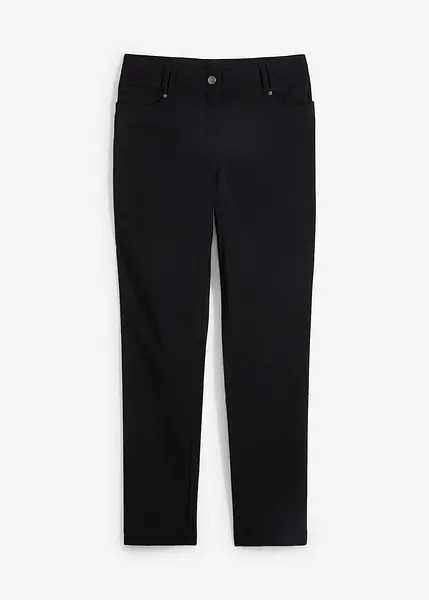 Pantaloni elasticizzati straight fit con tasche applicate Nero