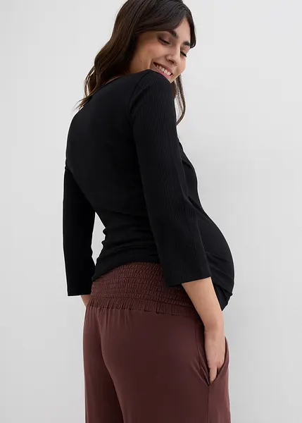 Pantaloni culotte prémaman alla caviglia in jersey con tasche Terra