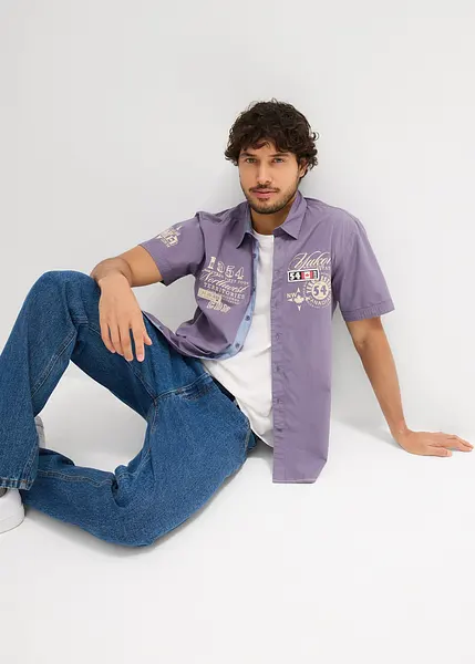 TOM TAILOR Denim Camicia Uomo Maniche Corte - Vestibilità Regolare, Colore Chiaro, Con Tasca, Cotone Sostenibile