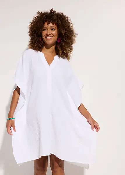 Tunica Asimmetrica CREARE 'FACE' - Bianca E Nera, Taglia XL/XXL, Cotone Jersey, Donna