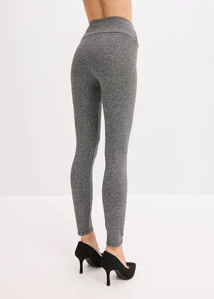 Leggings Termici Invernali Da Donna A Vita Alta, Foderati In Pile, Opachi, Grigio, Taglia 38/44 IT