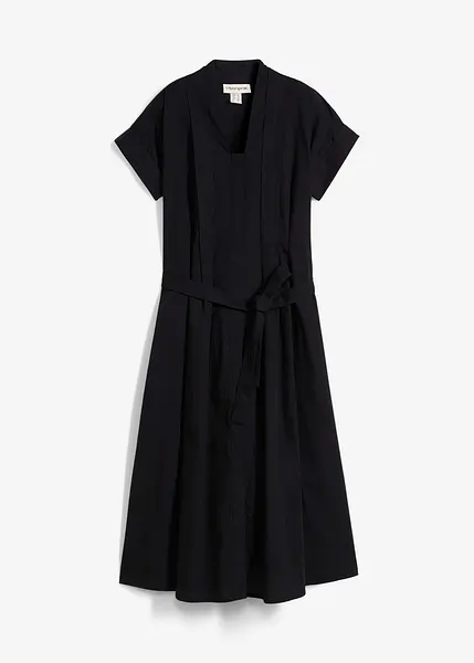 Abito Comodo Taglie Grandi Abito Estivo Donna Elescat - Scollo A V, Maniche Corte, Tasca, Fluido E Ampio, Vestito Casual Da Giorno (Nero, Taglia XL) Abito Fluido Con Tasche