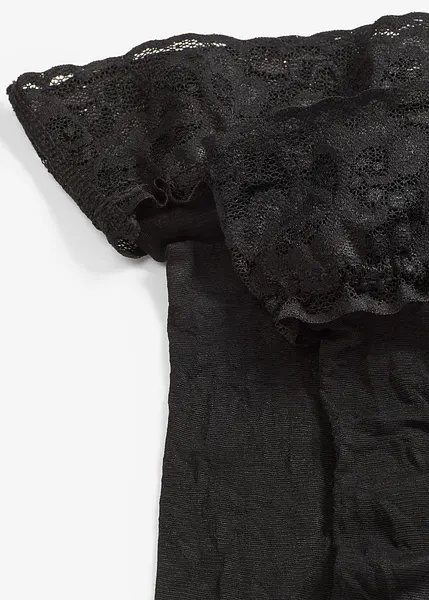 Calze seducenti con bordo in pizzo Nero