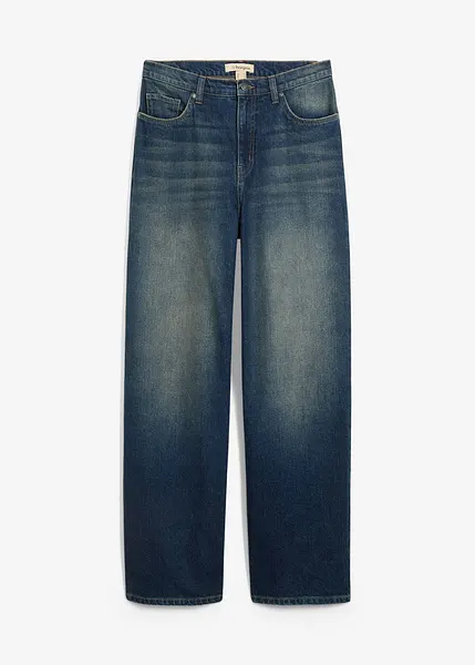 Jeans larghi a vita alta Blu scuro denim
