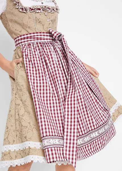 Dirndl per bambini azzurro rosa bianco a quadretti con