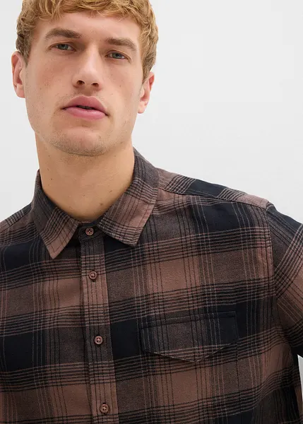 Camicia Flanella a quadri marrone