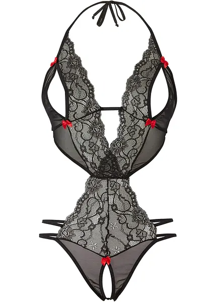 Body Donna Modellante In Pizzo Nero – Perizoma String E Tulle Elegante, Senza Maniche, Sexy Per Mare E Serate Romantiche