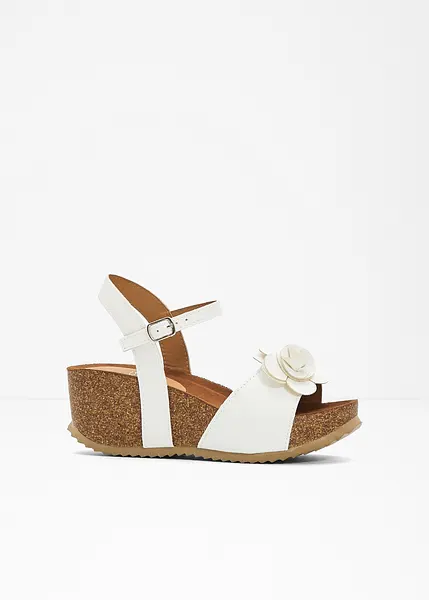 Sandali freschi con zeppa, cinturino e fibbia