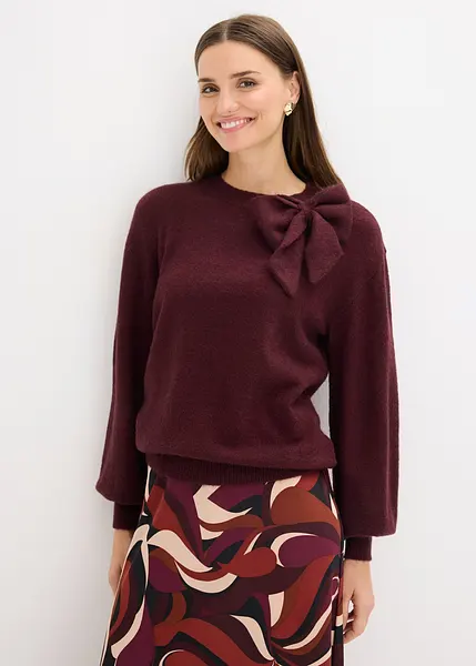 GORGLITTER Maglione da donna, a maniche lunghe, con fiori, maglione